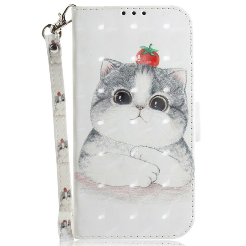 Housse Poco X8 Pro 5G Chat et Fraise à Lanière