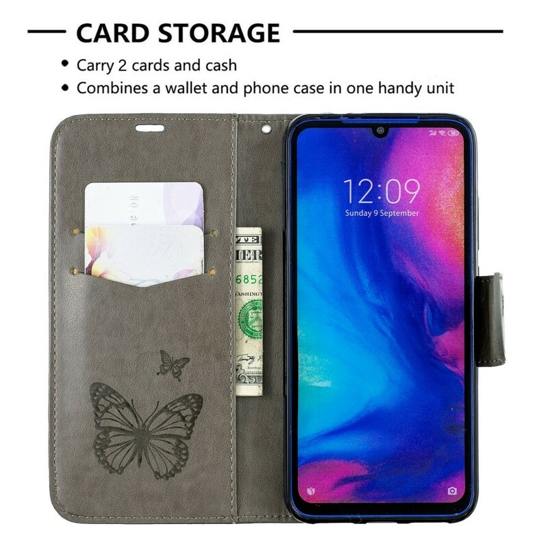 Housse Xiaomi Redmi Note 7 Papillons Imprimés à Lanière Housse Xiaomi Redmi Note 7 Papillons Imprimés à Lanière