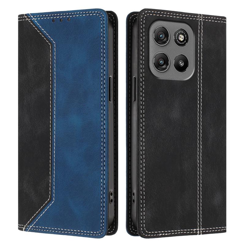 Housse Moto G67 Power Effet Daim Bicolore