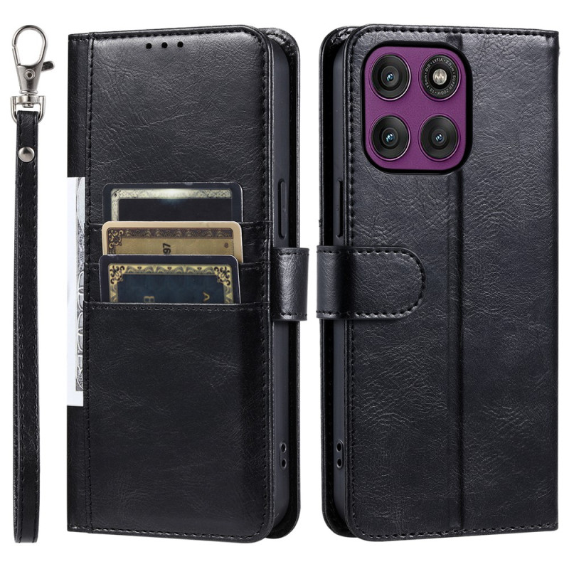 Housse Moto G67 Power / G57 Power Porte-Cartes à Lanière
