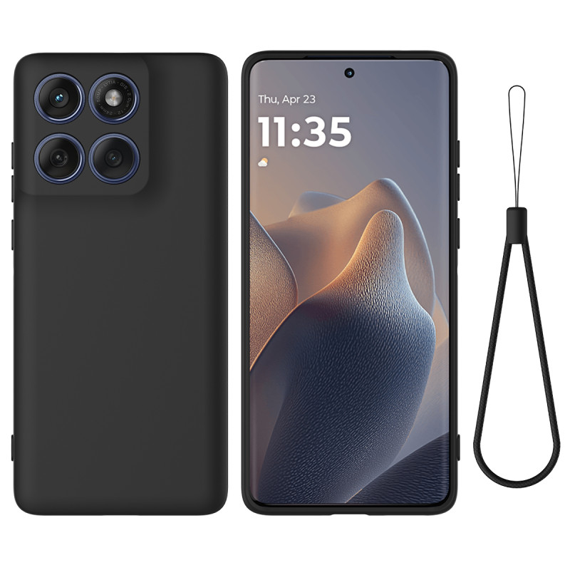 Coque Moto G67 Power Silicone Liquide à Lanière