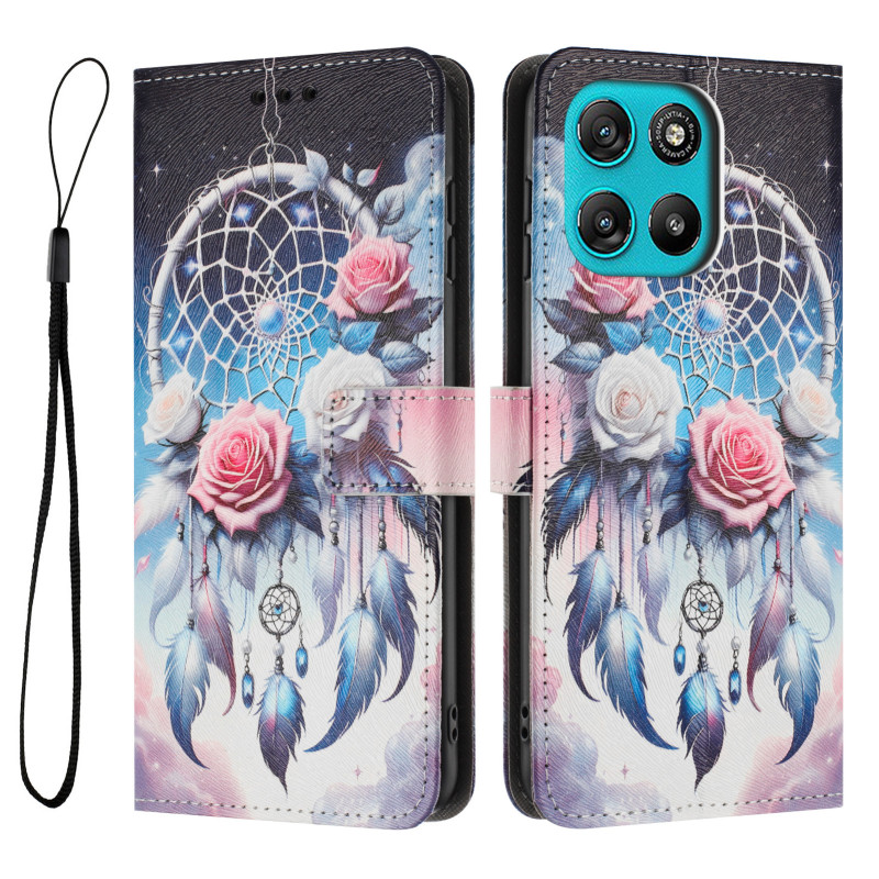 Housse Moto G67 Power / G57 Power Attrape-Rêves et Roses
