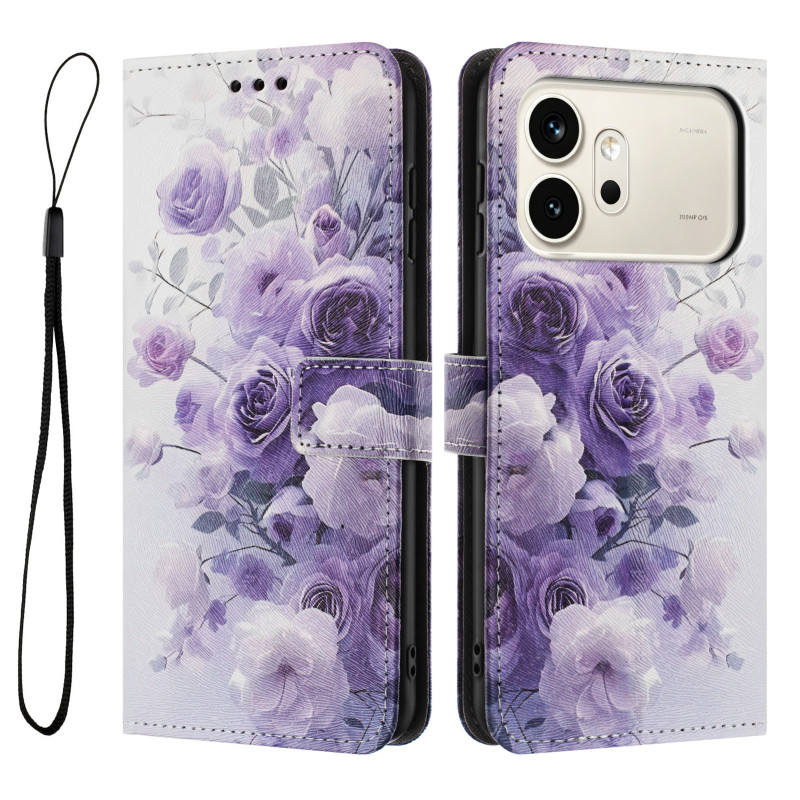 Housse Honor 600 / 600 Pro Roses Violette