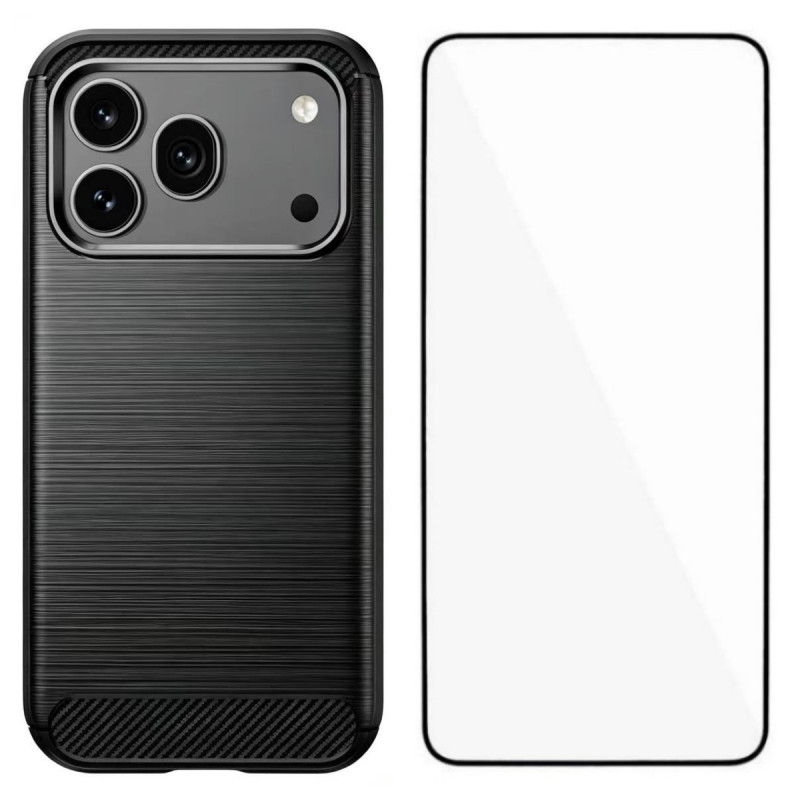 Coque Honor 600 Pro Fibre Carbone Brossée avec Protecteur Écran