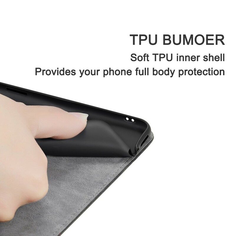 Flip Cover Samsung Galaxy A10 Simili Cuir Bouton Noir