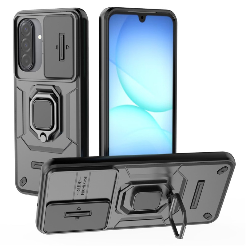 Coque Samsung Galaxy A17 4G / 5G Antichoc avec Cache-Caméra Coulissant et Support Rotatif