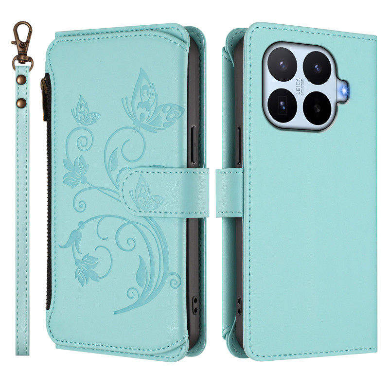 Housse Xiaomi 17T Pro Portefeuille Papillons (blocage RFID)