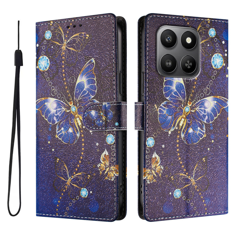 Housse Honor 600 Smart Motif Papillon Bleu