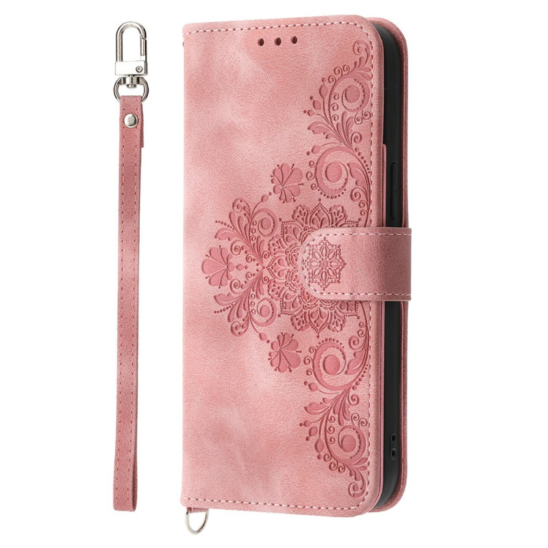 Housse Xiaomi 17T Pro Motif Floral avec Lanière et Bandoulière