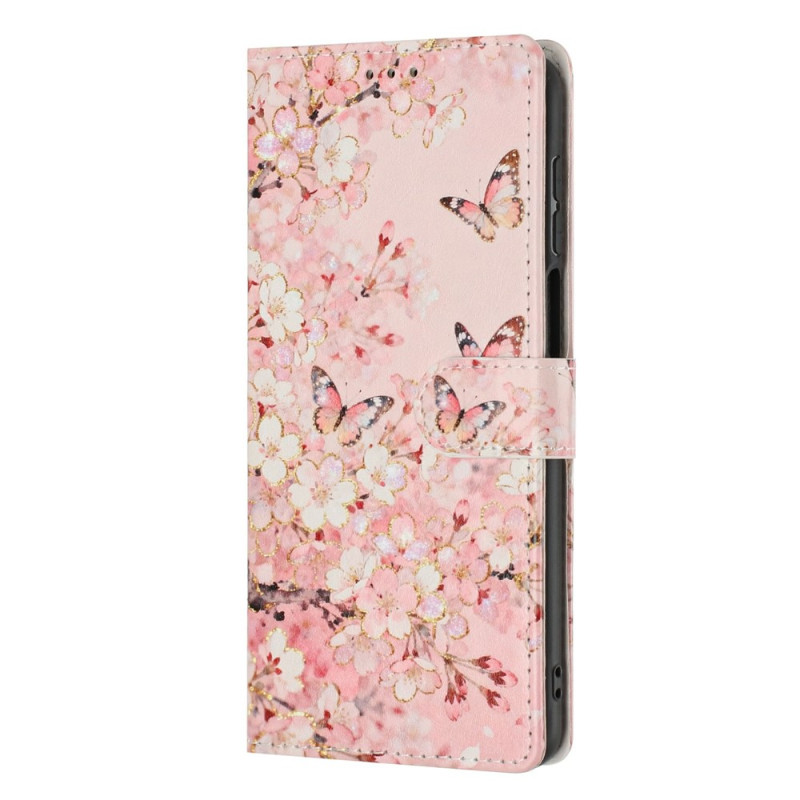 Housse Xiaomi 17T Motif Sakura Papillons
