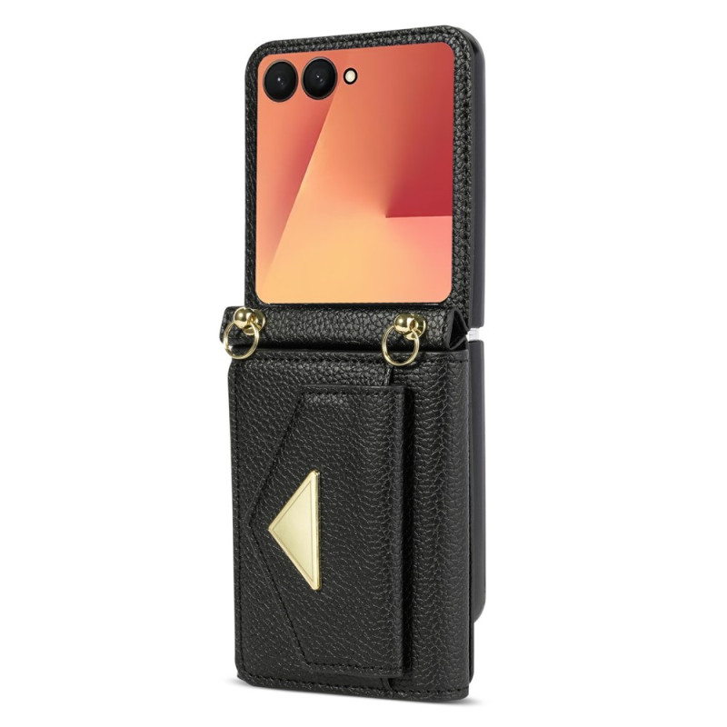 Coque Samsung Galaxy Z Flip 8 avec Porte-Cartes et Bandoulière