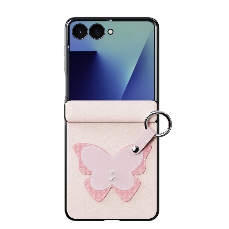 Coque Samsung Galaxy Z Flip 8 Anneau de Maintien et Dragonne Papillon