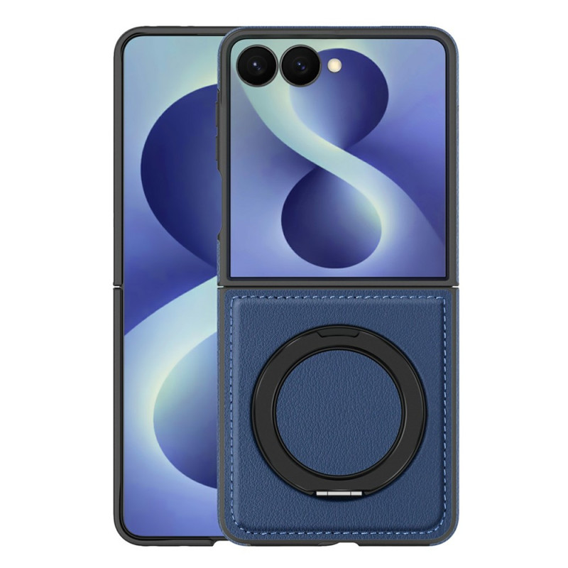 Coque Samsung Galaxy Z Flip 8 Magnétique avec Anneau Support Effet Cuir