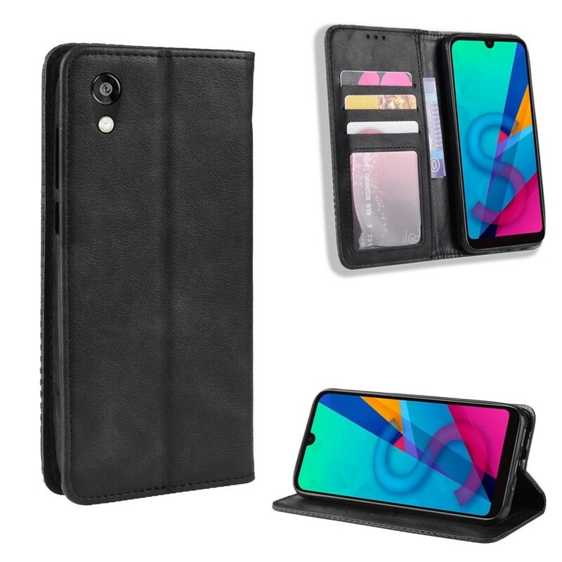 Flip Cover Huawei Y5 2019 Effet Cuir Vintage Stylisé