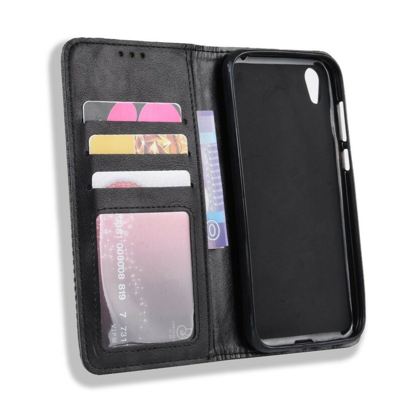 Flip Cover Huawei Y5 2019 Effet Cuir Vintage Stylisé