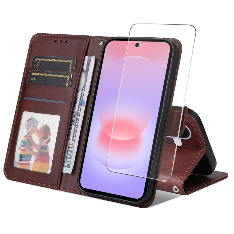 Housse Samsung Galaxy A27 5G Simili Cuir avec Protecteur Écran