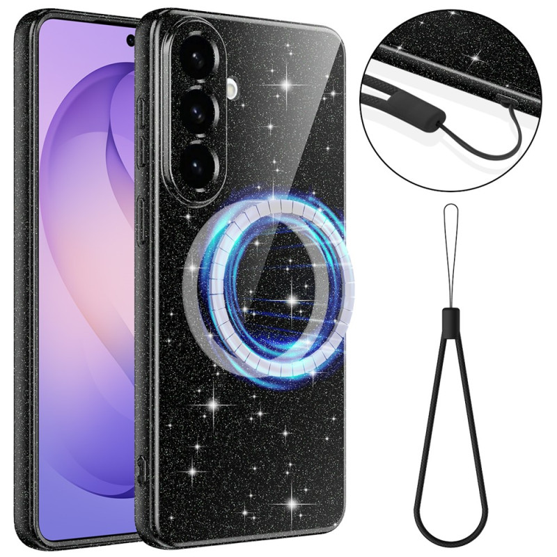 Coque Samsung Galaxy A27 5G Magnétique Pailletée à Lanière