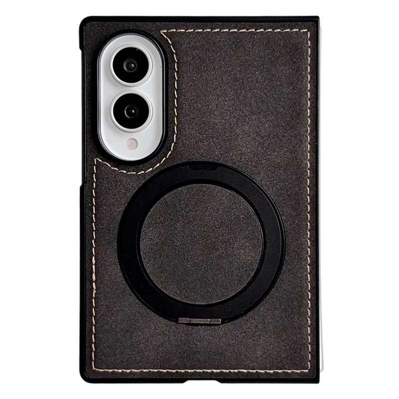 Coque Samsung Galaxy Z Fold 8 Magnétique Effet Cuir avec Support rotatif