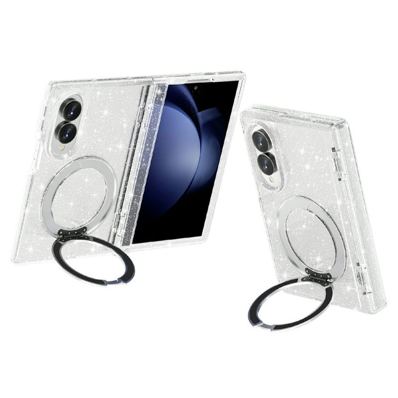 Coque Samsung Galaxy Z Fold 8 Magnétique Pailletée avec Support Rotatif