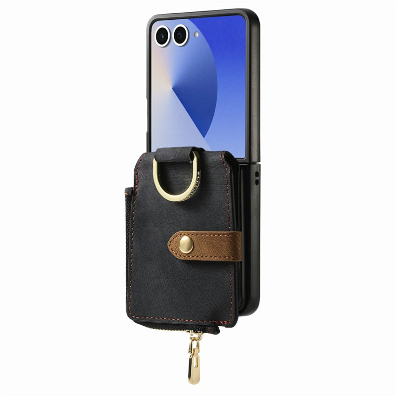 Coque Samsung Galaxy Z Flip 8 Portefeuille Vintage