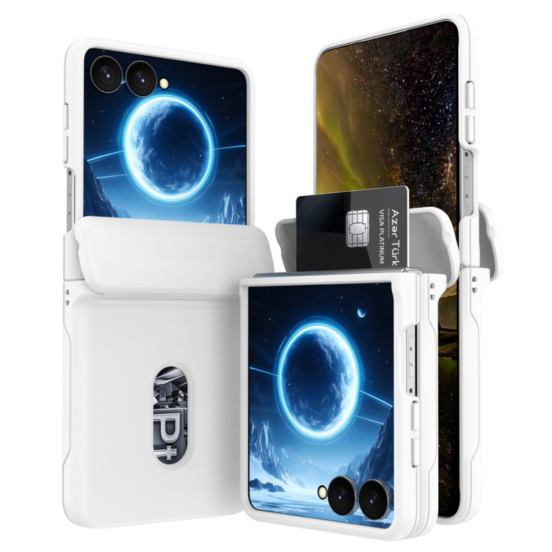 Coque Samsung Galaxy Z Flip 8 Protection de Charnière à Ressort et Porte-Cartes