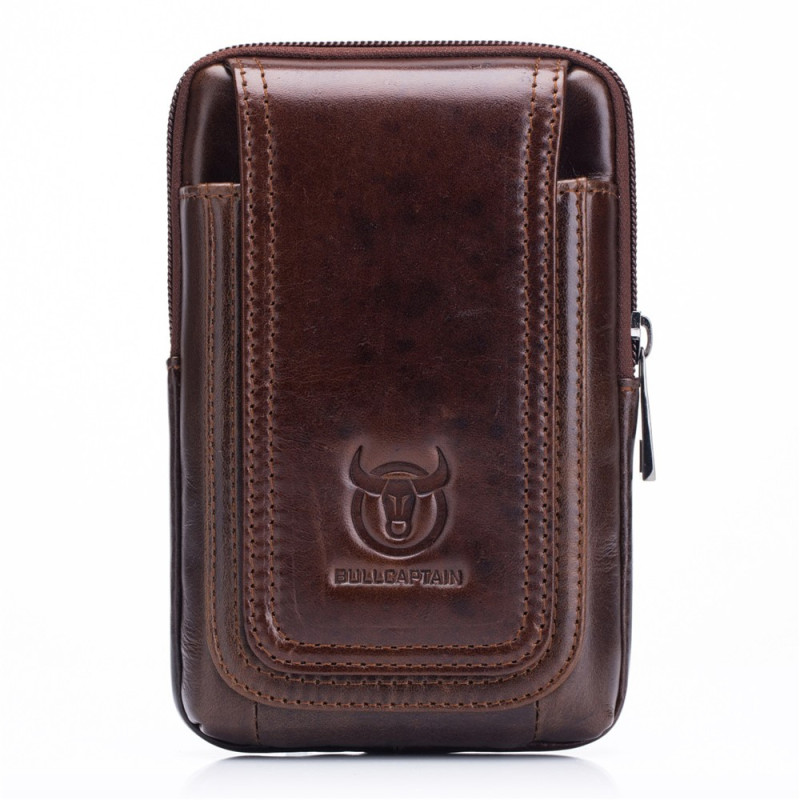 Étui Vertical en Cuir Véritable avec Passant Ceinture BULLCAPTAIN