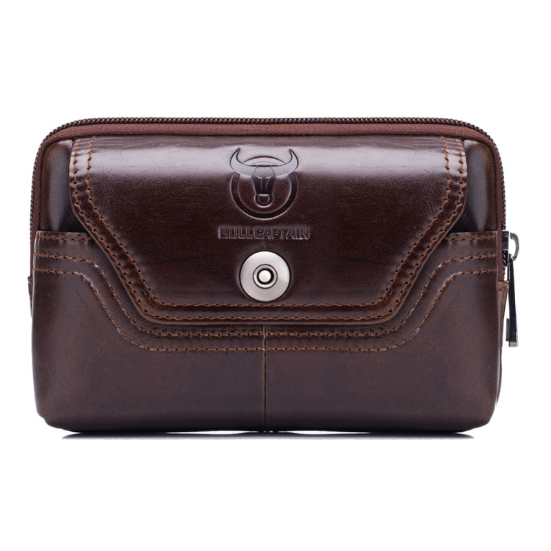 Sacoche Horizontale en Cuir Véritable 17 × 11 × 4 cm BULLCAPTAIN