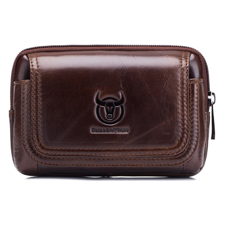 Sacoche Horizontale en Cuir Véritable 17 × 11 × 3,8 cm BULLCAPTAIN