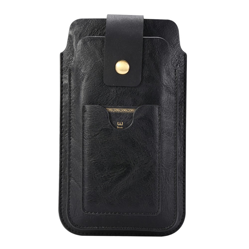 Étui Pochette Universel en Cuir PU avec Mousqueton pour Smartphone 5,2 à 6,4
