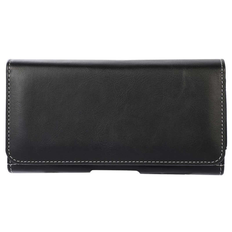 Étui Ceinture Horizontal en Cuir PU avec Double Compartiment et Porte-Cartes pour Smartphone 6,7 pouces