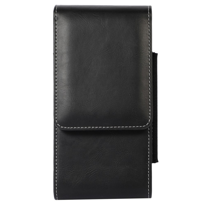 Étui Ceinture Vertical en Cuir PU avec Double Compartiment et Porte-Cartes pour Smartphone 6,7 pouces