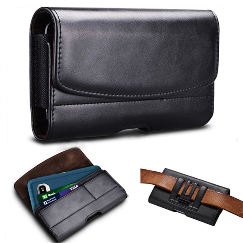 Étui Ceinture Horizontal avec Porte-Cartes pour Smartphone (taille M)