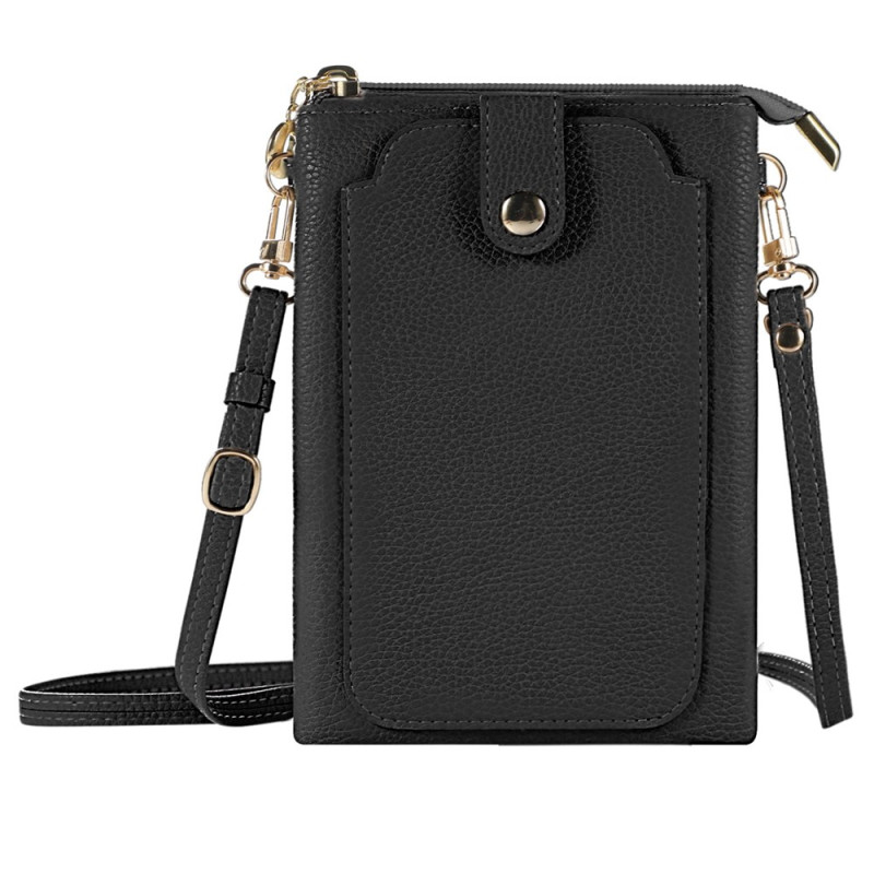 Sac Bandoulière Universel Grain Litchi avec Double Compartiment