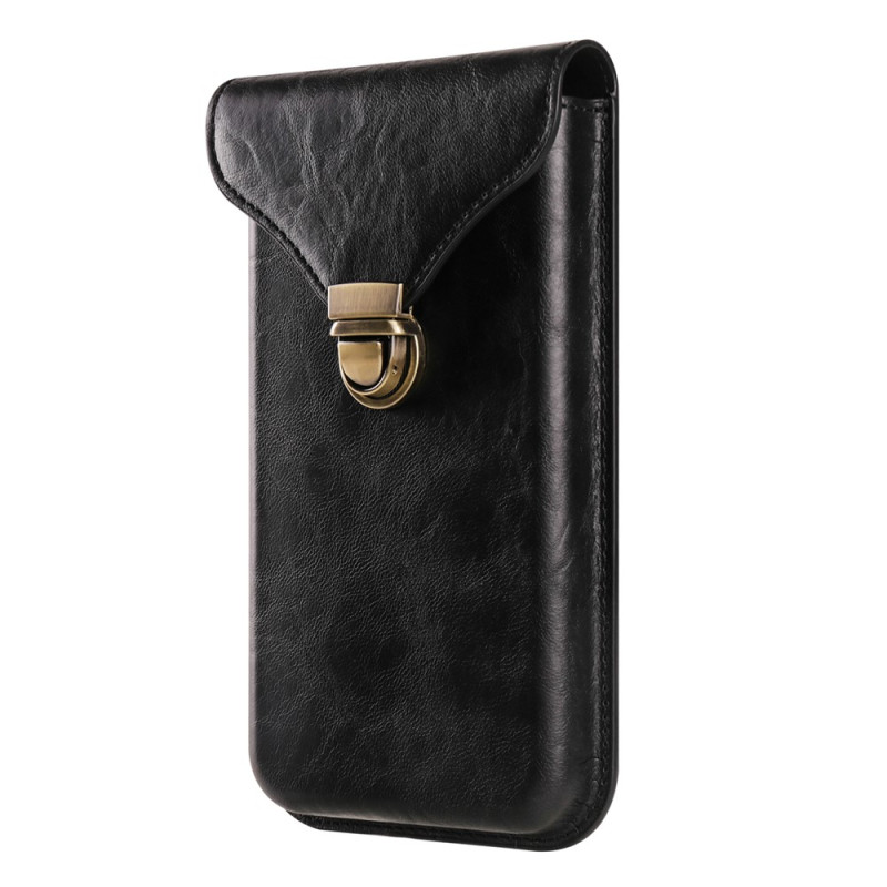 Étui Ceinture Vertical Universel en Cuir PU pour Smartphone 6,1 pouces avec Mousqueton