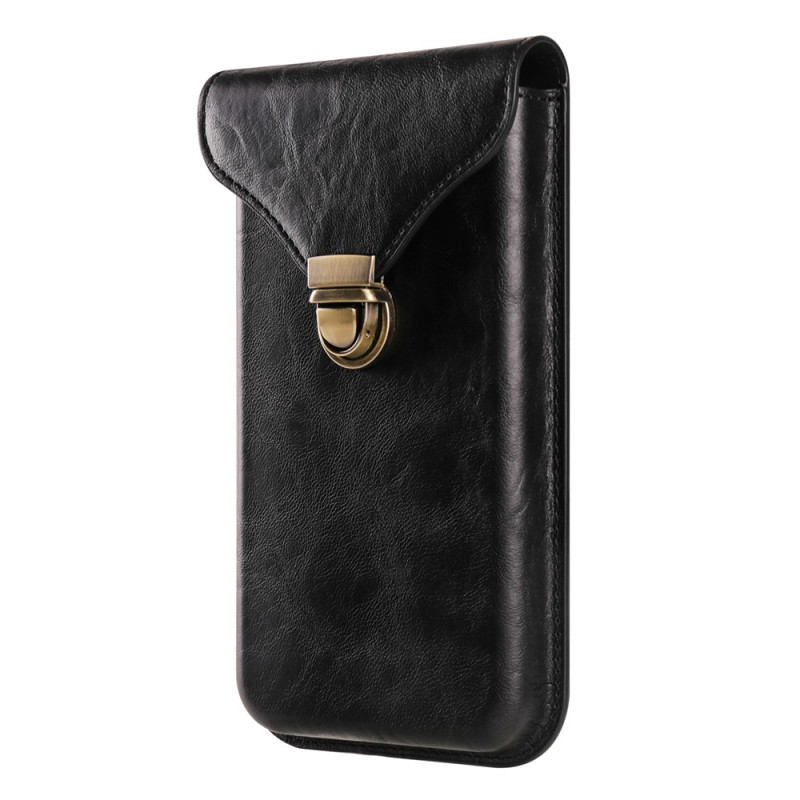 Étui Ceinture Vertical en Cuir PU avec Porte-Carte pour Smartphone 6,7 pouces