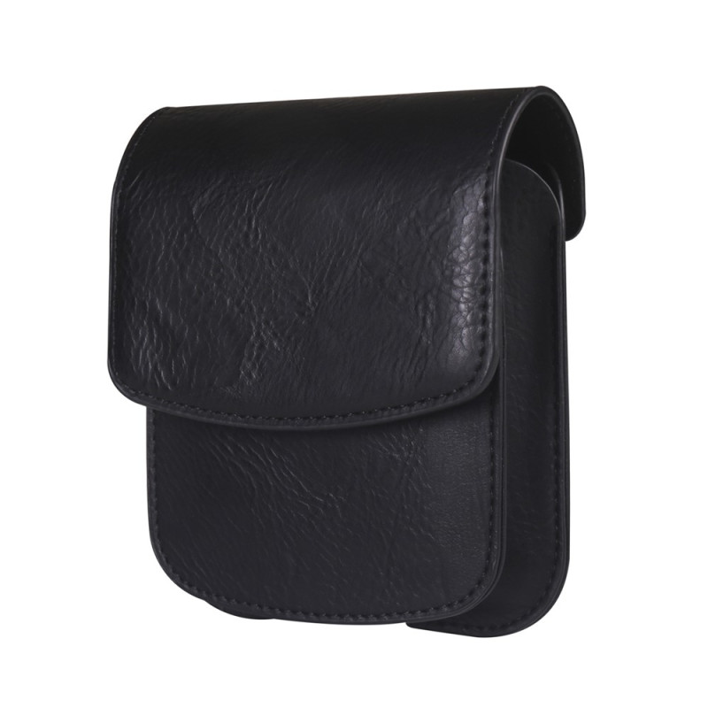 Étui Ceinture Double Compartiment en Cuir PU pour Smartphone Pliable et Écouteurs Sans Fil