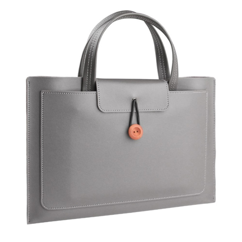 Pochette Laptop 14 pouces Bouton Bois Vintage