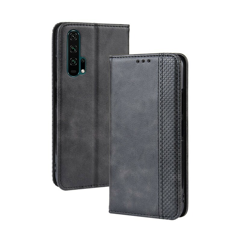 Flip Cover Honor 20 Pro Effet Cuir Vintage Stylisé Flip Cover Honor 20 Pro Effet Cuir Vintage Stylisé