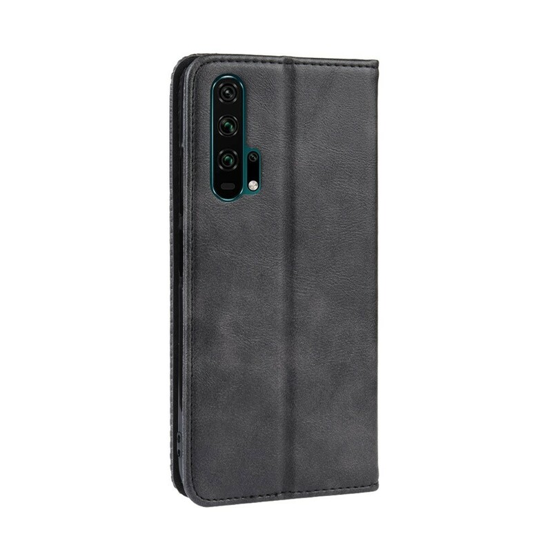 Flip Cover Honor 20 Pro Effet Cuir Vintage Stylisé Flip Cover Honor 20 Pro Effet Cuir Vintage Stylisé