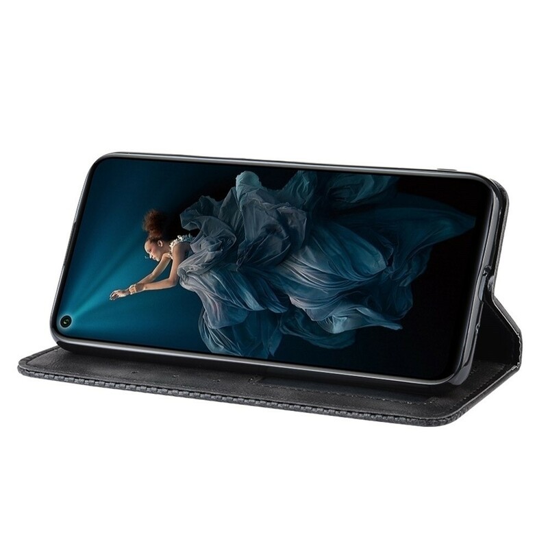 Flip Cover Honor 20 Pro Effet Cuir Vintage Stylisé Flip Cover Honor 20 Pro Effet Cuir Vintage Stylisé