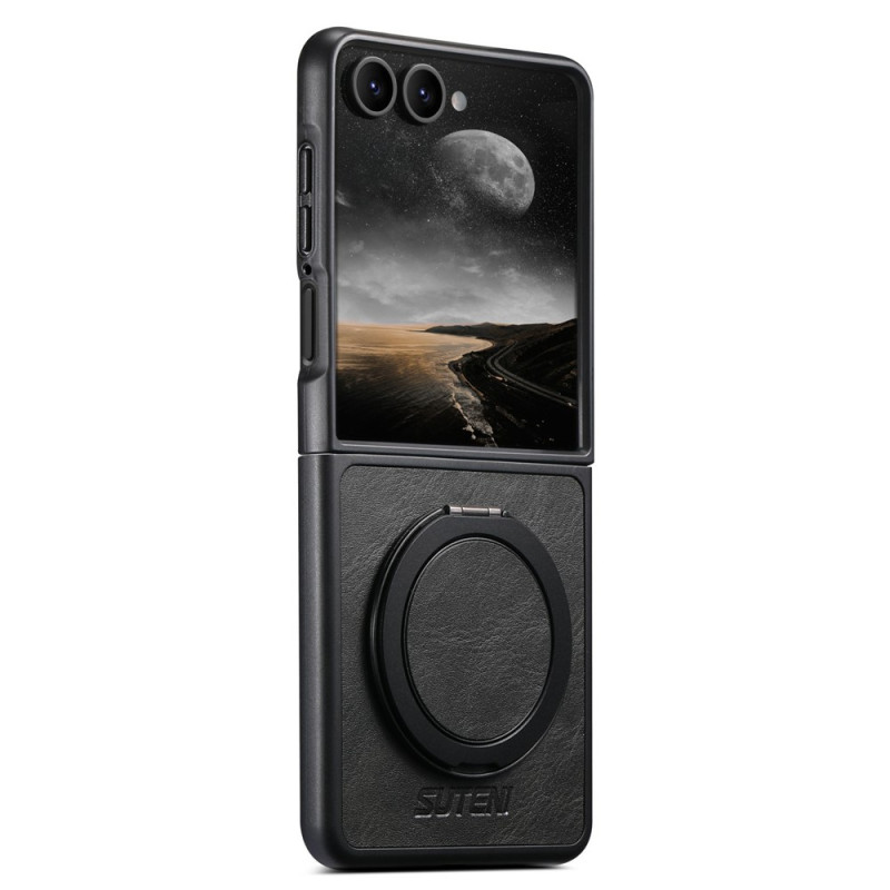 Coque Samsung Galaxy Z Flip 8 Effet Cuir Anneau-Support SUTENI