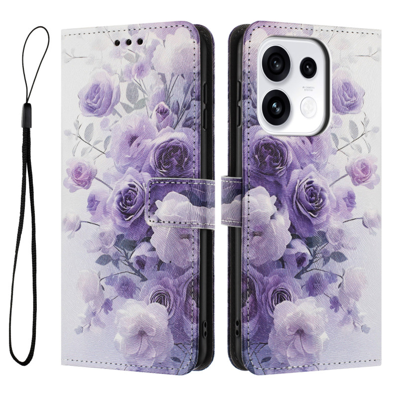 Housse Oppo Reno 16 / 16 Pro Fleurs Violettes