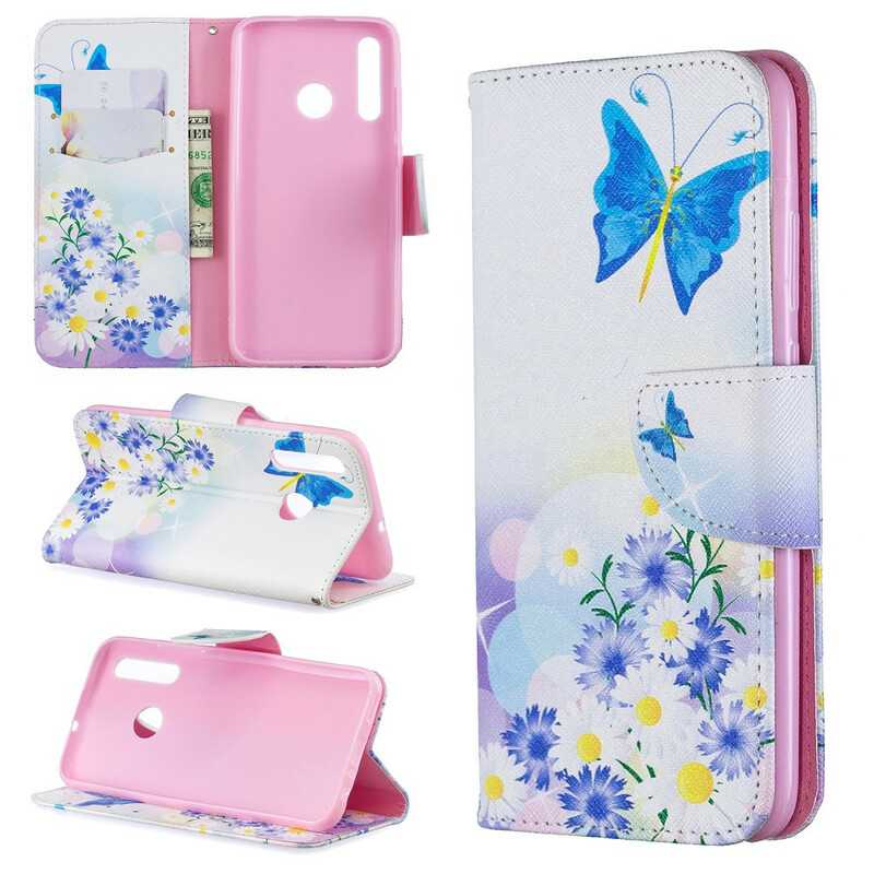 Housse Huawei P Smart Plus 2019 Papillons et Fleurs Peints Housse Huawei P Smart Plus 2019 Papillons et Fleurs Peints