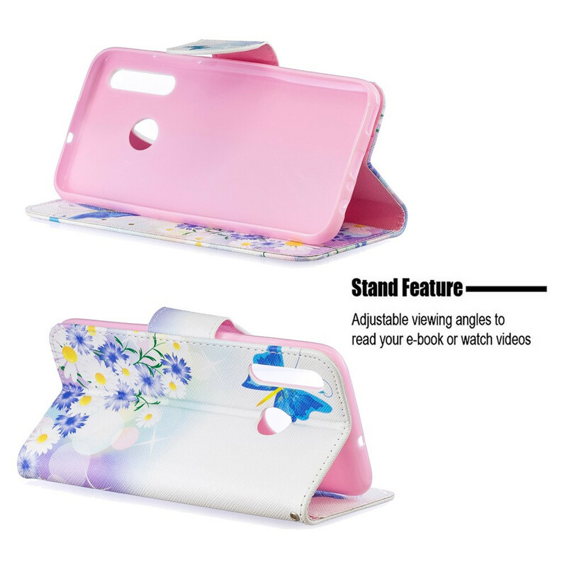 Housse Huawei P Smart Plus 2019 Papillons et Fleurs Peints Housse Huawei P Smart Plus 2019 Papillons et Fleurs Peints