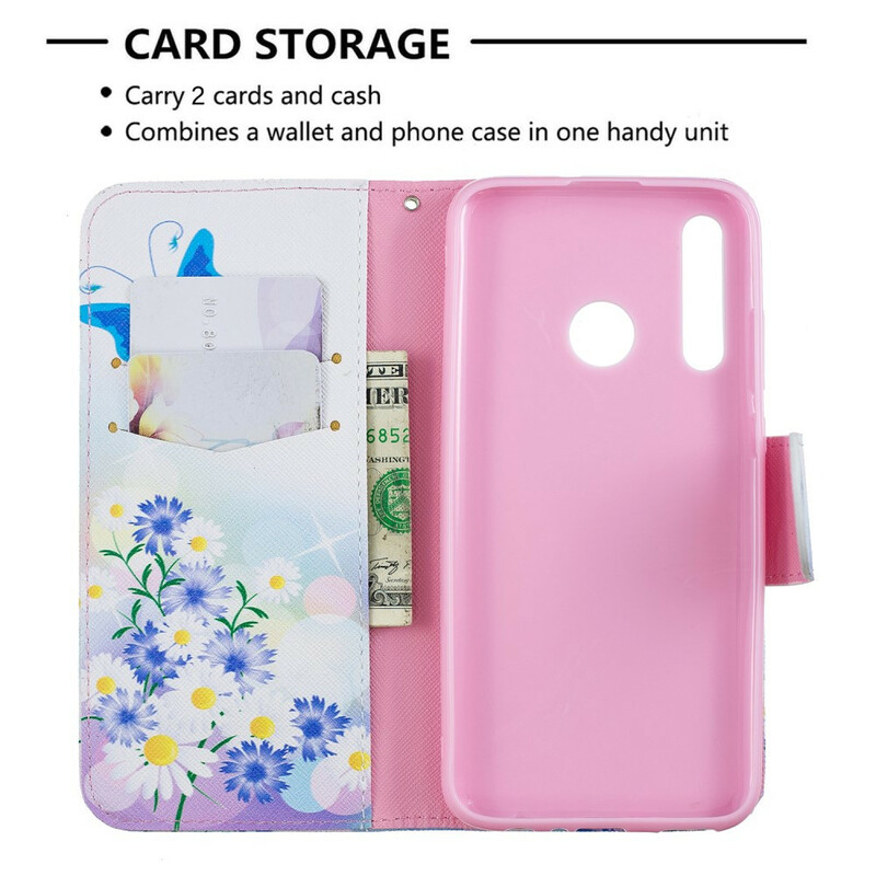 Housse Huawei P Smart Plus 2019 Papillons et Fleurs Peints Housse Huawei P Smart Plus 2019 Papillons et Fleurs Peints