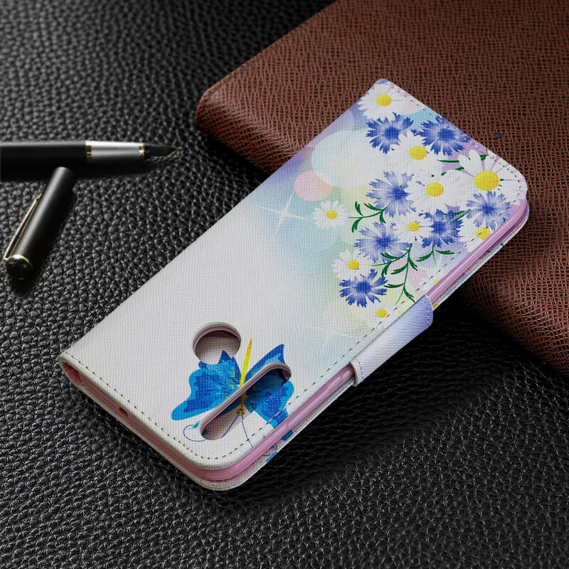 Housse Huawei P Smart Plus 2019 Papillons et Fleurs Peints Housse Huawei P Smart Plus 2019 Papillons et Fleurs Peints