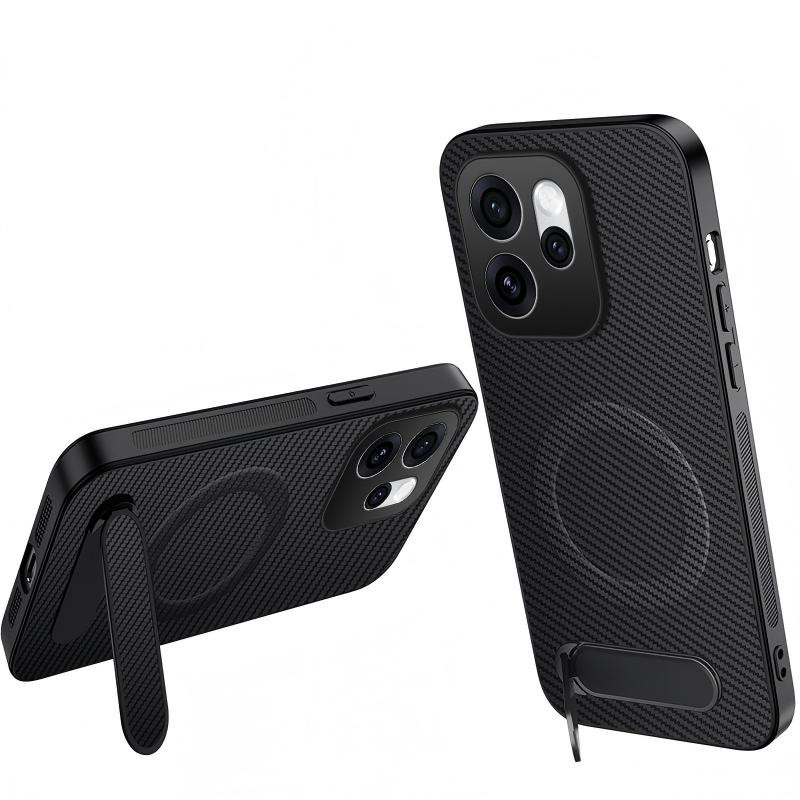 Coque Oppo Reno 16 5G Fibre Carbone avec Support WANLONFENG
