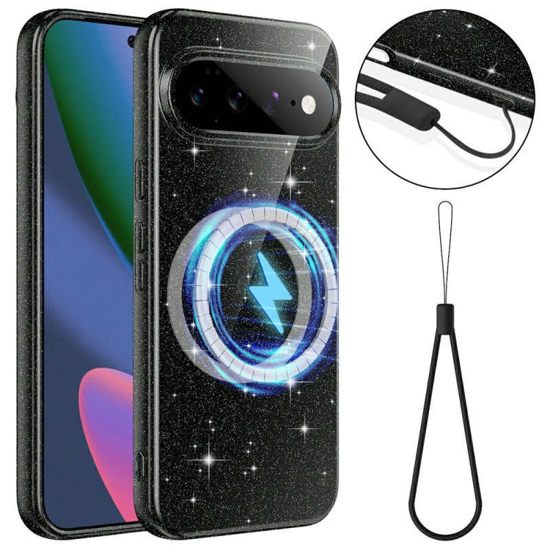 Coque Google Pixel 11 Magnétique à Paillettes avec Lanière