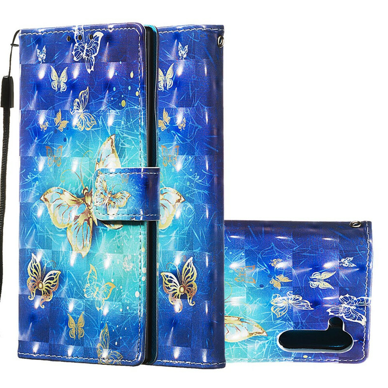Housse Samsung Galaxy Note 10 Papillons Dorés Housse Samsung Galaxy Note 10 Papillons Dorés