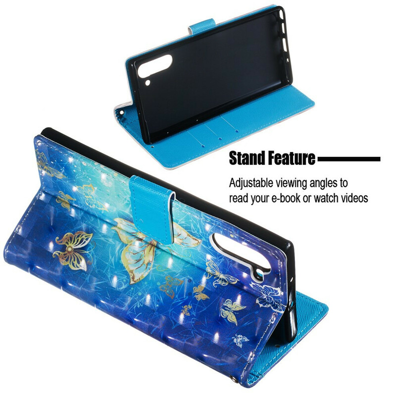Housse Samsung Galaxy Note 10 Papillons Dorés Housse Samsung Galaxy Note 10 Papillons Dorés